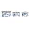 Household Essentials Cream & Blue Floral Nesting Hat Box Set with Faux Leather Lids